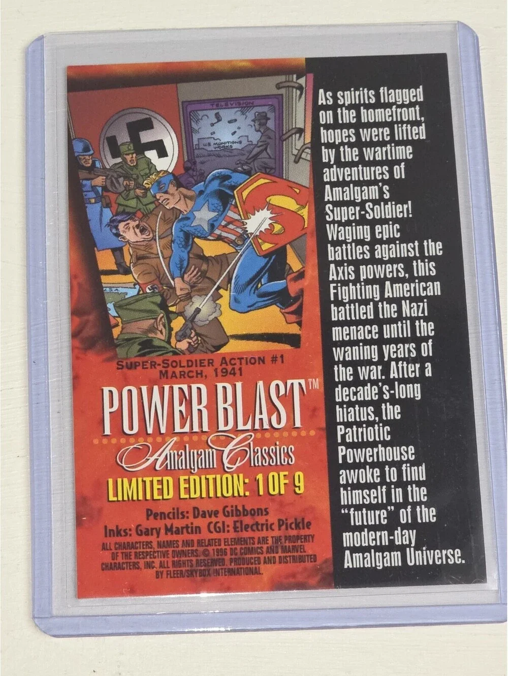 Super Soldier Action #1 1996 Skybox Amalgam Marvel DC Comics Power Blast